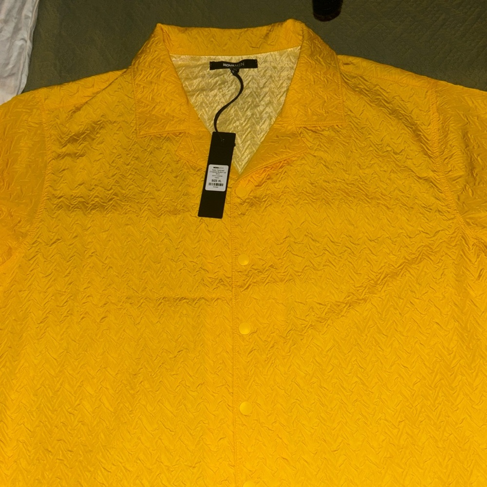 Apex textured cropped button up shirt